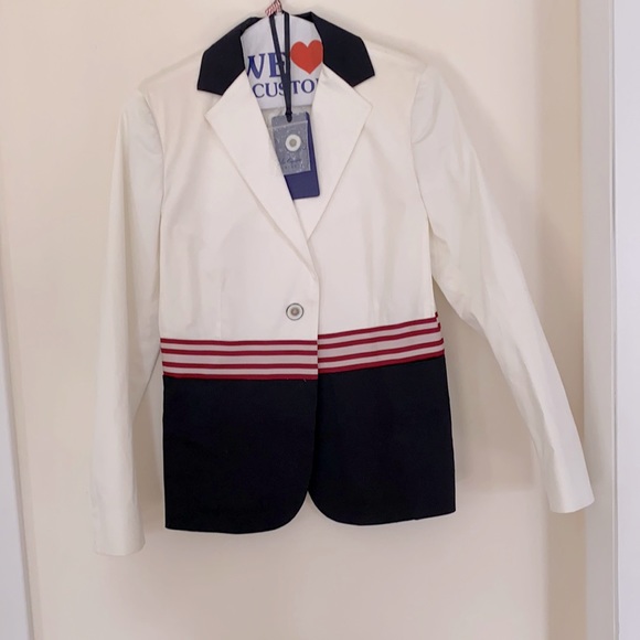 Les Copains Blue Lable NWT White Blazer sz 2 - Picture 1 of 4